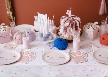 Cats Papier Tischdecke Pfoten